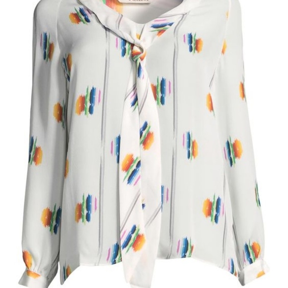 **Store CLOSING SALE** The Tie Front Blouse Follow The Rainbow Top - Picture 3 of 7